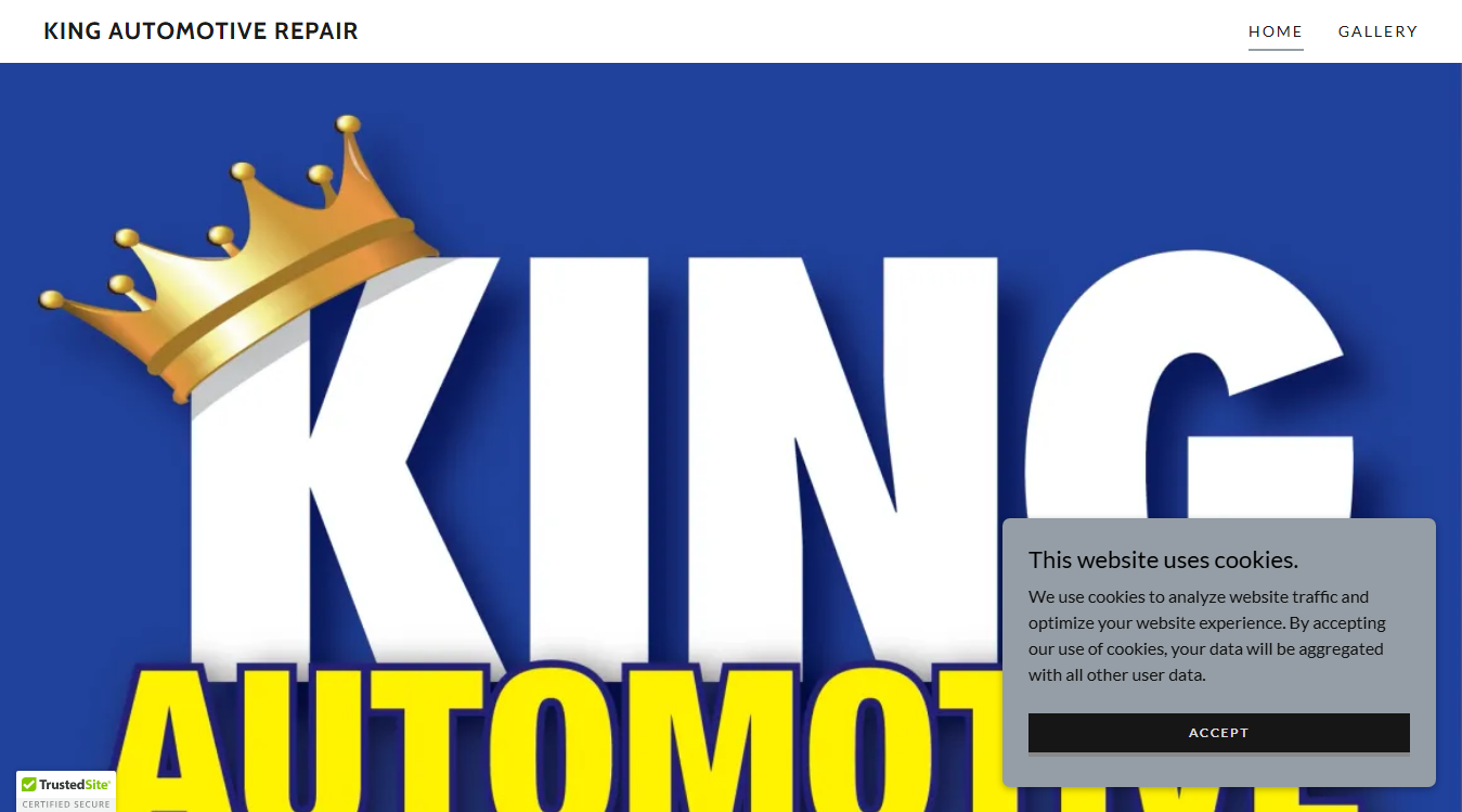 Website screenshot for King Automotive Repair