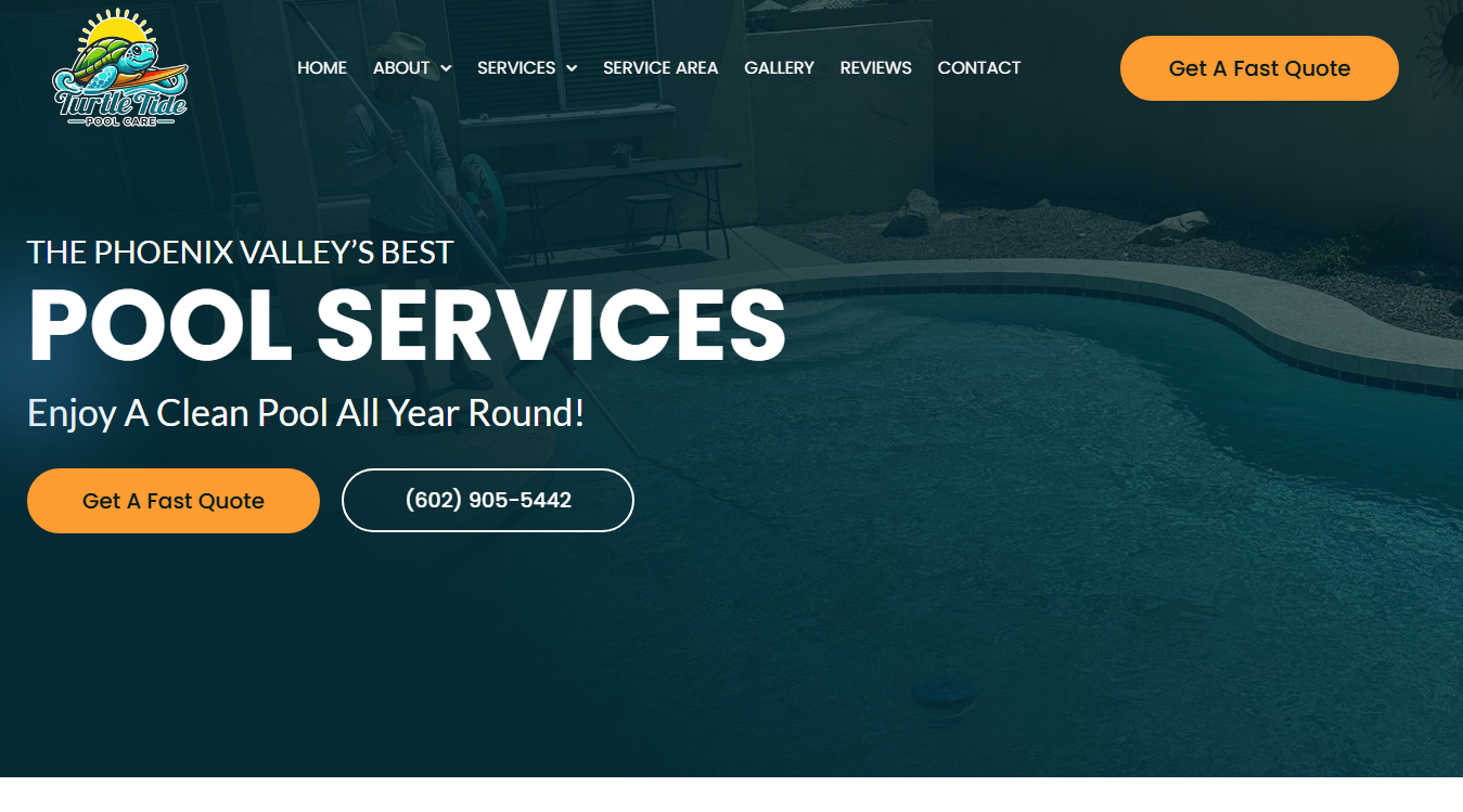 Website screenshot for Turtle Tide Pool Care