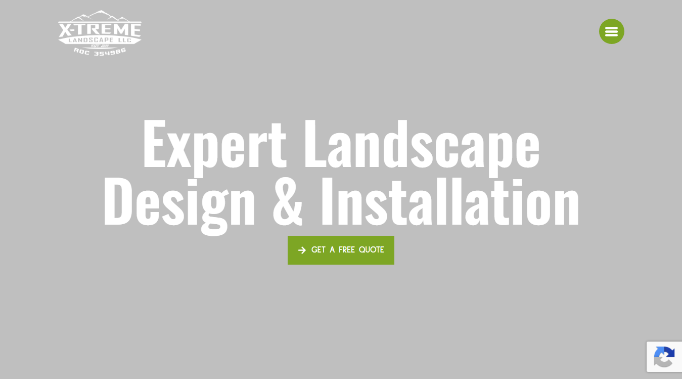Website screenshot for X-treme Landscape LLC